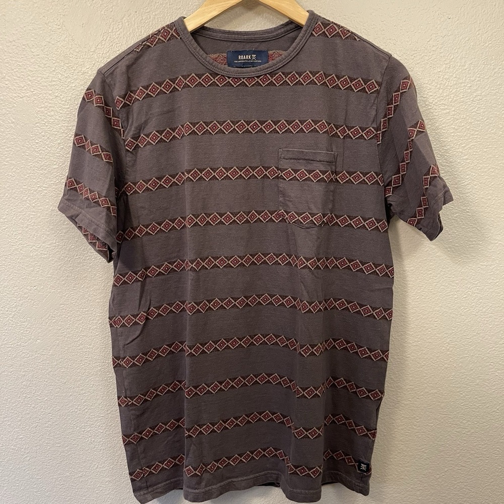 Roark Men's Artifacts Of Adventure T-shirt Aztec Organic Cotton Brown Sz M